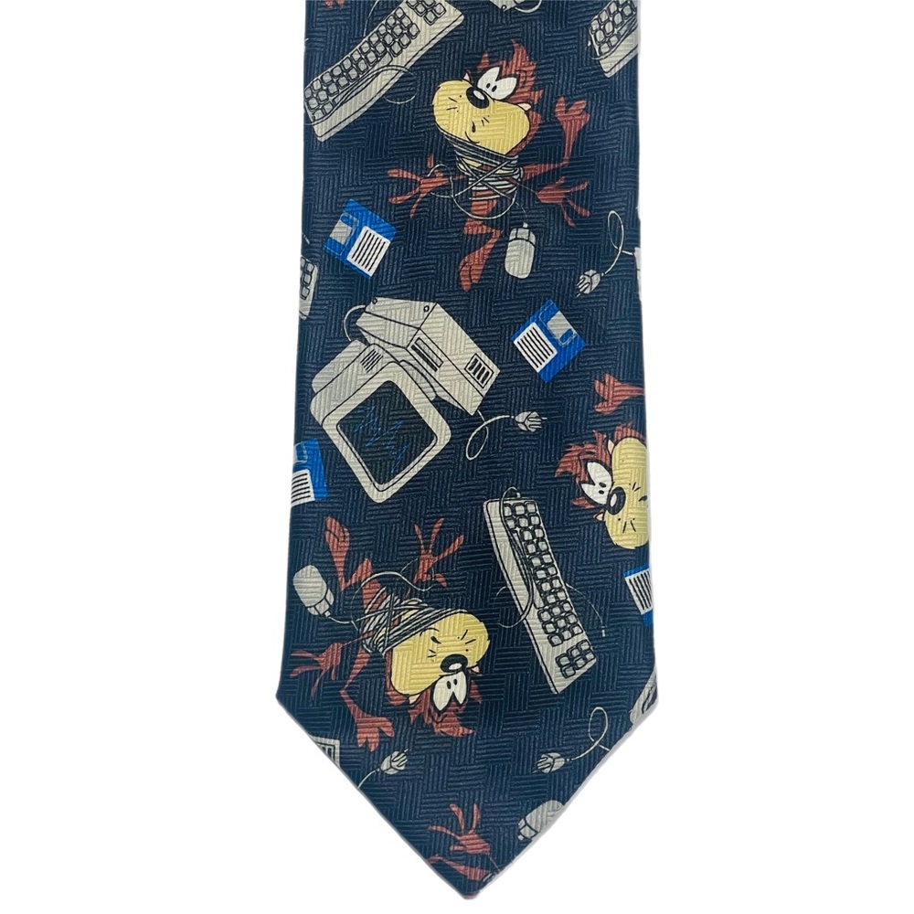 Vintage 1997 Looney Tunes Necktie - Tasmanian Devil IT Theme, 100% Polyester